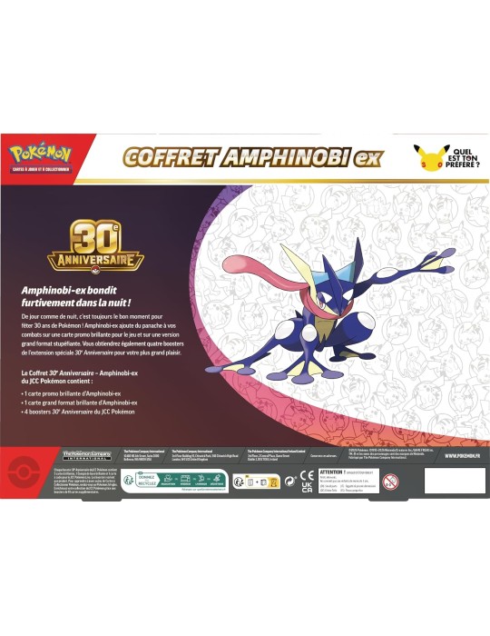 Coffret Pokémon 30ᵉ Anniversaire Amphinobi-ex FR – 4 Boosters