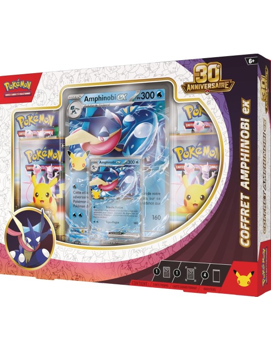 Coffret Pokémon 30ᵉ Anniversaire Amphinobi-ex FR – 4 Boosters