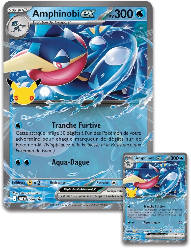 Coffret Pokémon 30ᵉ Anniversaire Amphinobi-ex FR – 4 Boosters