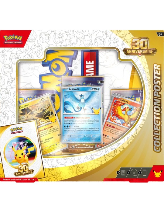 Collection Poster Pokémon 30ᵉ Anniversaire FR – 3 Boosters