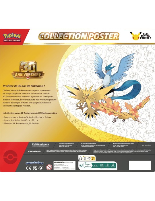 Collection Poster Pokémon 30ᵉ Anniversaire FR – 3 Boosters