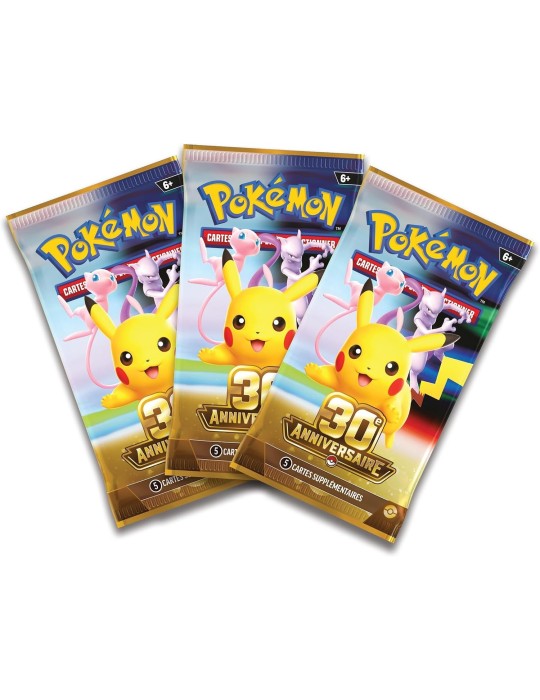 Collection Poster Pokémon 30ᵉ Anniversaire FR – 3 Boosters