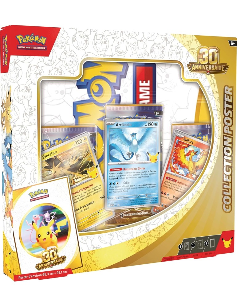 Collection Poster Pokémon 30ᵉ Anniversaire FR – 3 Boosters