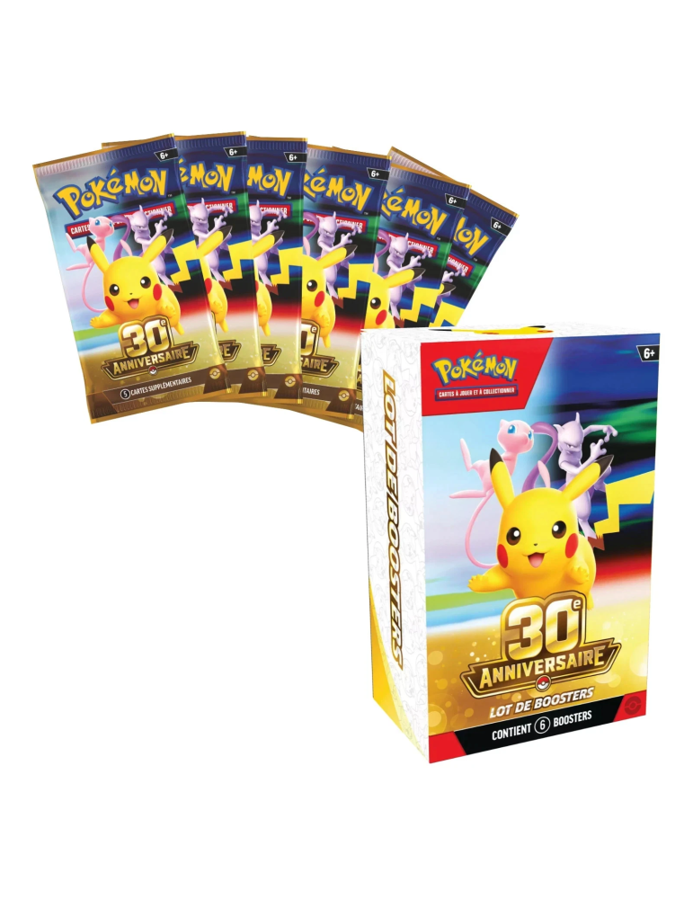 Lot 6 Boosters Pokémon 30ᵉ Anniversaire FR