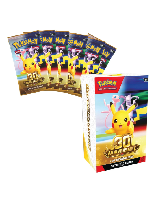 Lot 6 Boosters Pokémon 30ᵉ Anniversaire FR