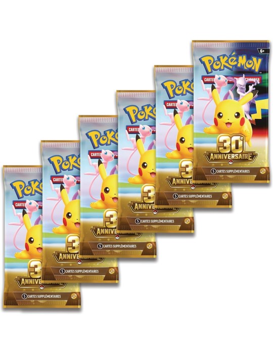 Lot 6 Boosters Pokémon 30ᵉ Anniversaire FR