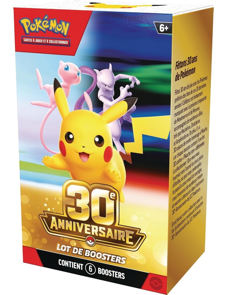Lot 6 Boosters Pokémon 30ᵉ Anniversaire FR