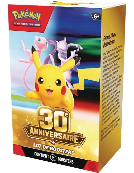 Lot 6 Boosters Pokémon 30ᵉ Anniversaire FR
