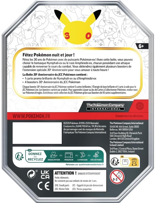 Lot 6 Boosters Pokémon 30ᵉ Anniversaire FR