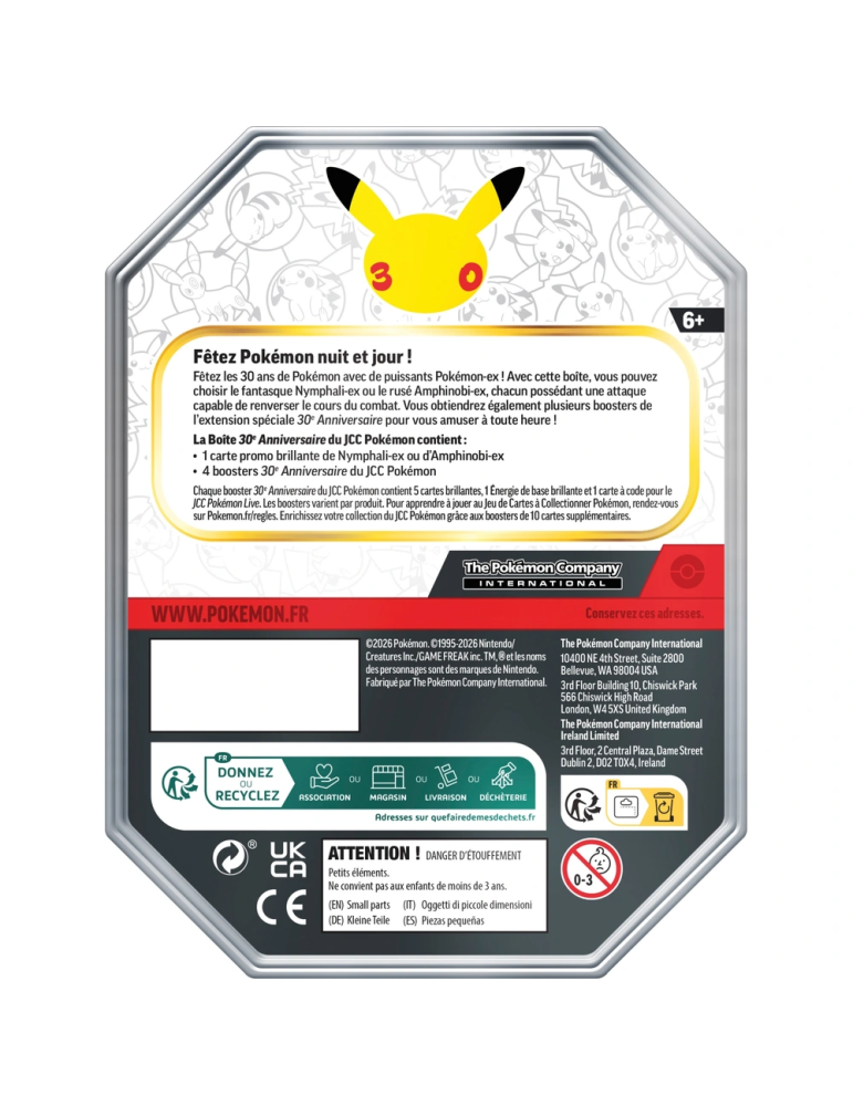 Lot 6 Boosters Pokémon 30ᵉ Anniversaire FR