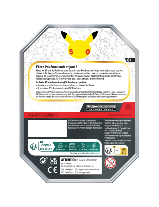 Lot 6 Boosters Pokémon 30ᵉ Anniversaire FR